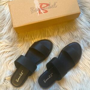 Bonnibel Dotty Black Double Strap Sandals